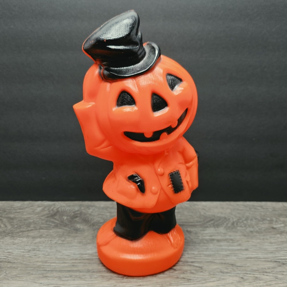 VTG 1969 Empire Halloween Pumpkin Man Jack O Lantern Scarecrow Hobo Blow Mold